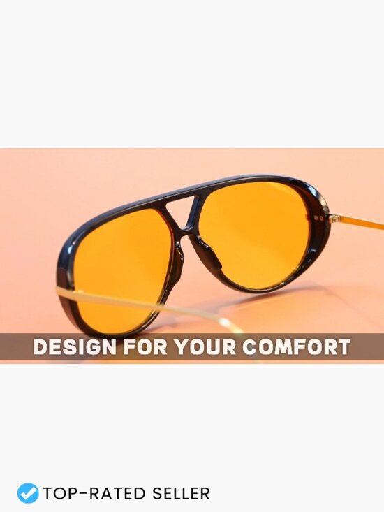 Oversized Aviator Sunglasses Trendy Square Frame Double Bridge UV Protection main image 5